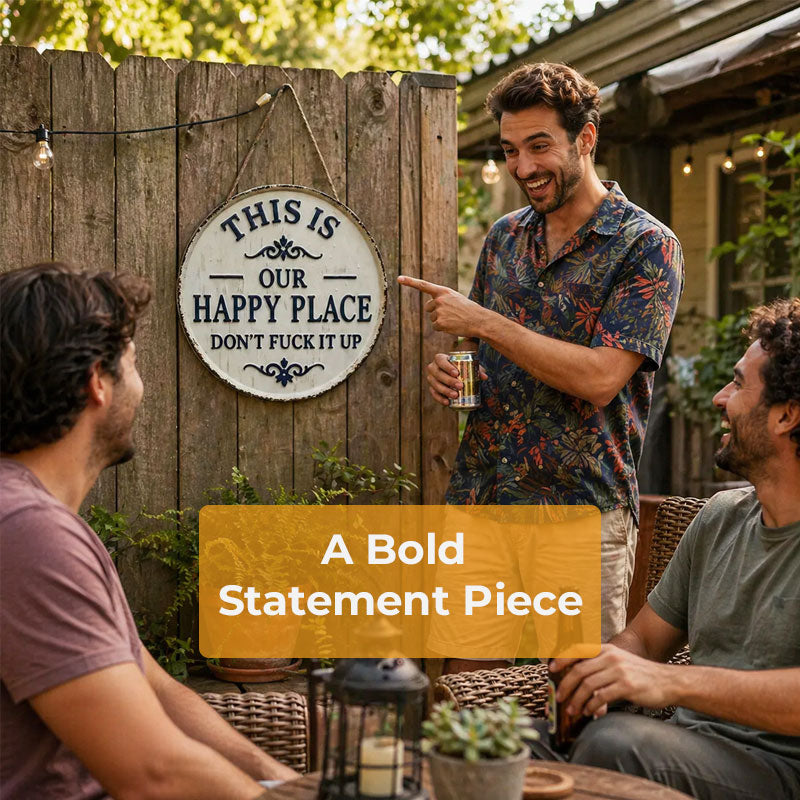 This Is Our Happy Place — Don’t Fuck It Up (Metal Sign)