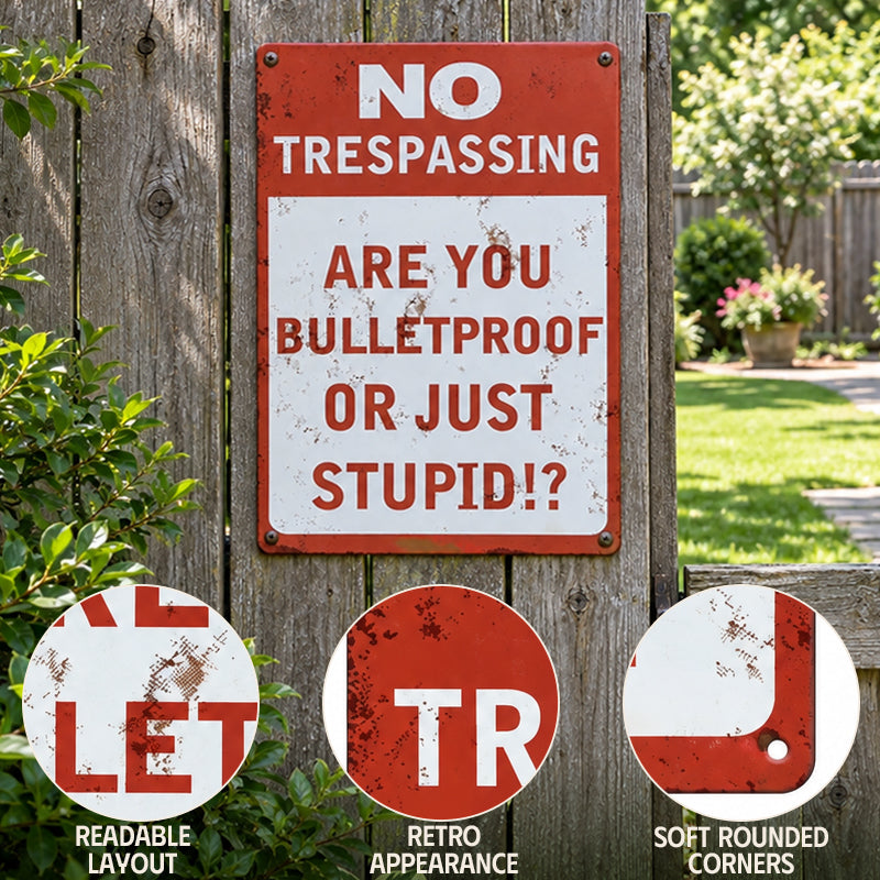 «Are You Bulletproof?» – Morsomt skilt med adgang forbudt