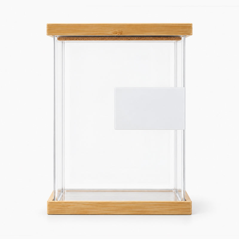 Kreativ og minimalistisk gjennomsiktig oppbevaringsboks for korn med trelokk