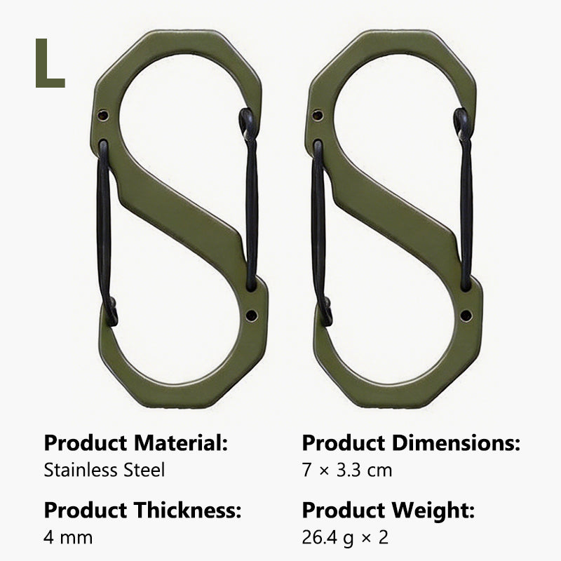 S-Type Tactical Outdoor Carabiner for Camping and Multi-functional Use