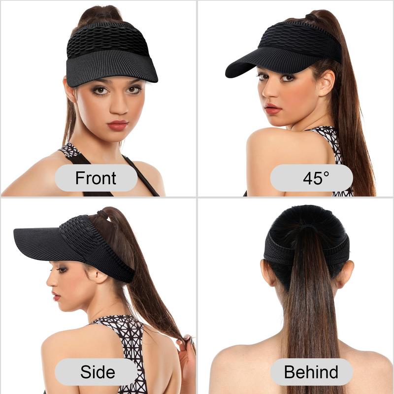 Women's Foldable UPF 50+ Sun Visor Hat | Packable Wide Brim Beach & Sports Cap