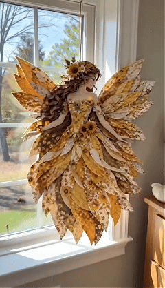 🧚♀️🌸 Premium DIY Kit ‘Fairy Patchwork’ | High-quality layered fabric with floral wings – DIY handmade fantasy wall decor ✨