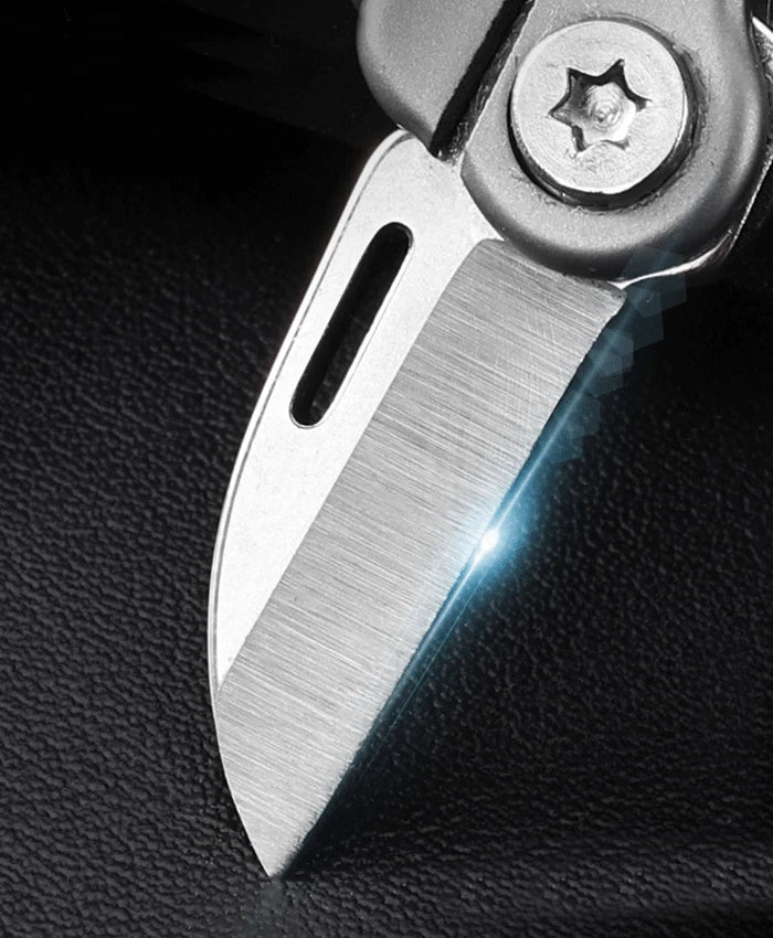 Mini EDC folding knife in bone shape with titanium alloy handle