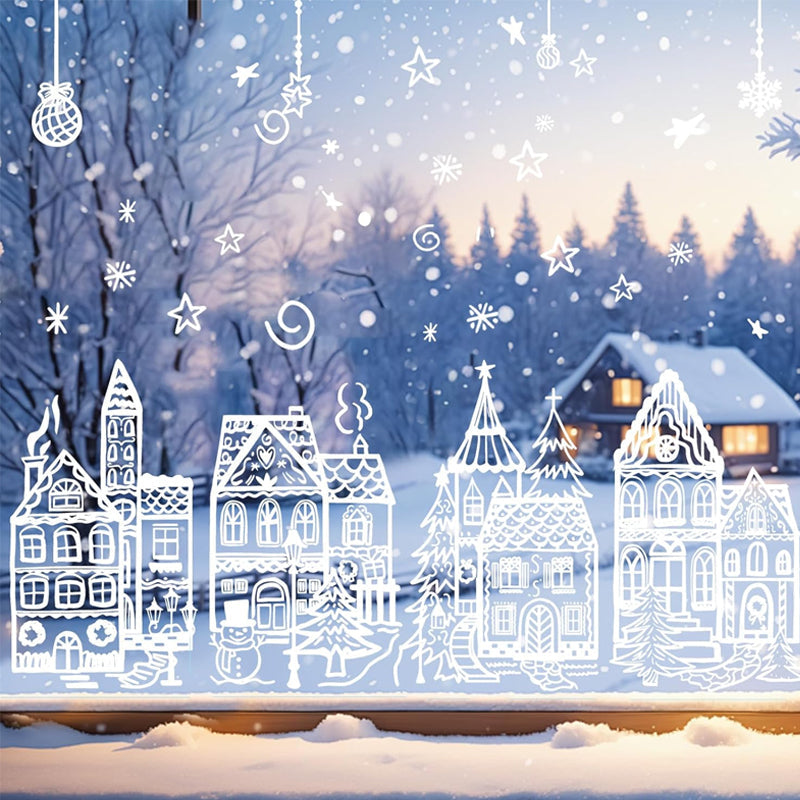 🎄Christmas Village Window Sticker Set