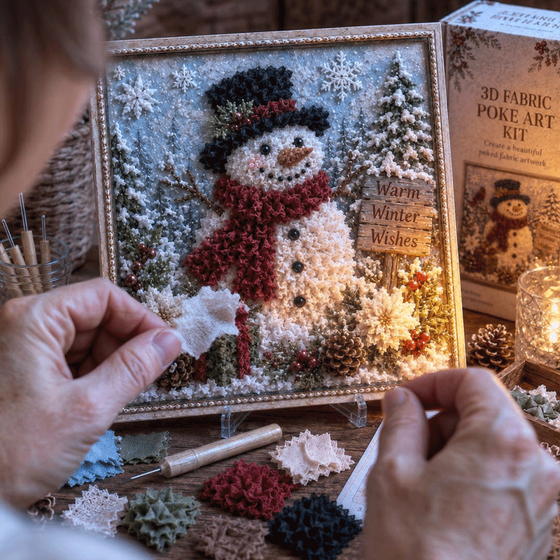 🎁 3D Christmas Fabric Poke Art Kit