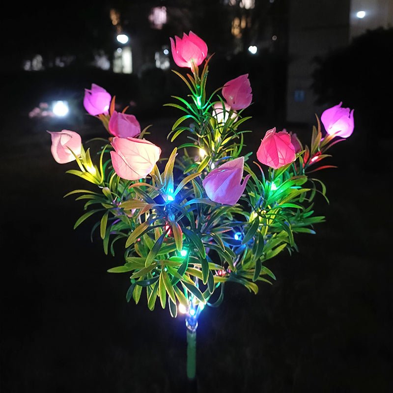 Solar Gardenia Flower Lights 🌸 LED Simulation Flower Lamps for Courtyard & Garden Decoration, Outdoor Waterproof Ambient Lighting