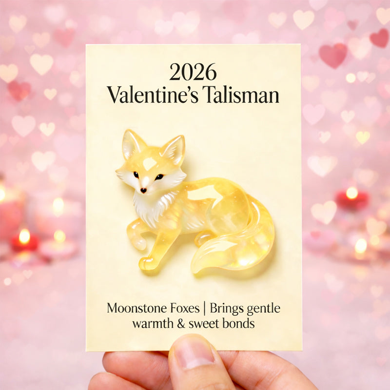 🦊 2026 Valentine’s Talisman – Moonstone Fox Charm A Symbol of Love, Warmth &amp; Gentle Bonds