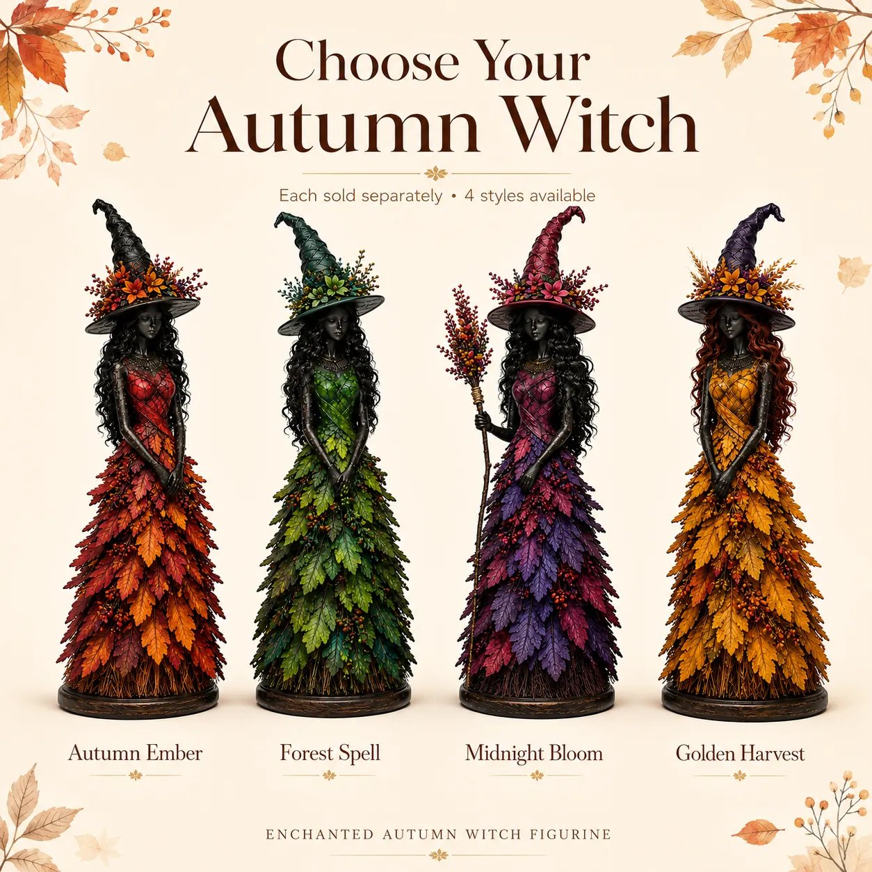 💥LAST DAY 49% OFF - 🧙 Enchanted Autumn Witch Figurine (📦Buy 3 Free Shipping)