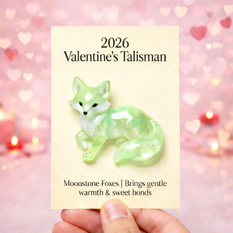 🦊 2026 Valentine’s Talisman – Moonstone Fox Charm A Symbol of Love, Warmth &amp; Gentle Bonds