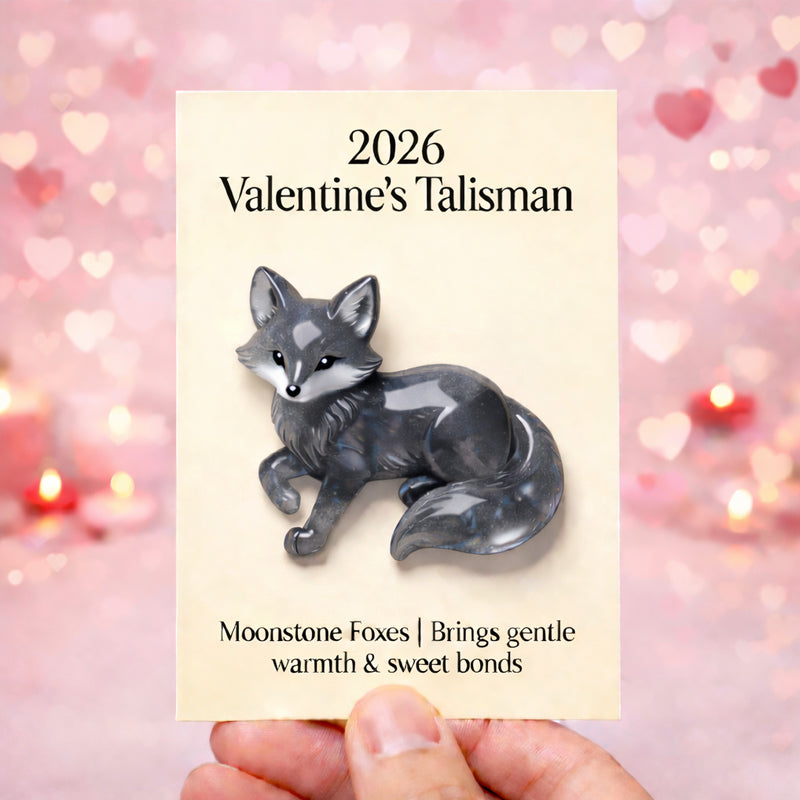 🦊 2026 Valentine’s Talisman – Moonstone Fox Charm A Symbol of Love, Warmth &amp; Gentle Bonds