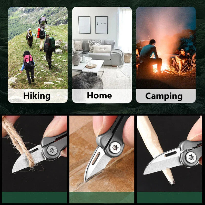 Mini EDC folding knife in bone shape with titanium alloy handle