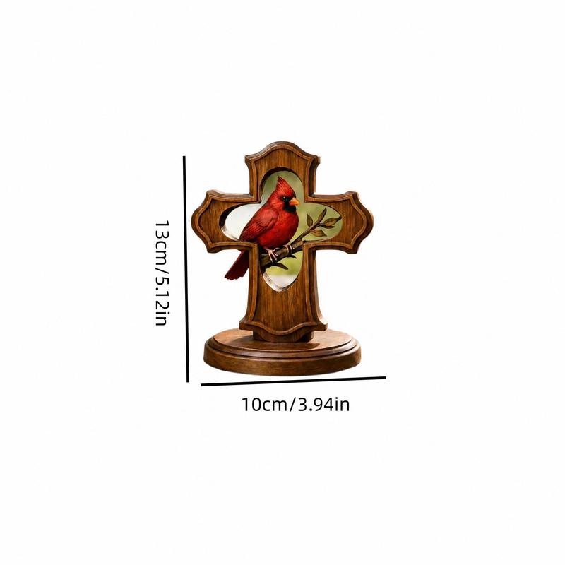 ❤️✝️Handcrafted Cardinal Cross Memorial Ornament – Sympathy Gift of Faith, Love & Remembrance