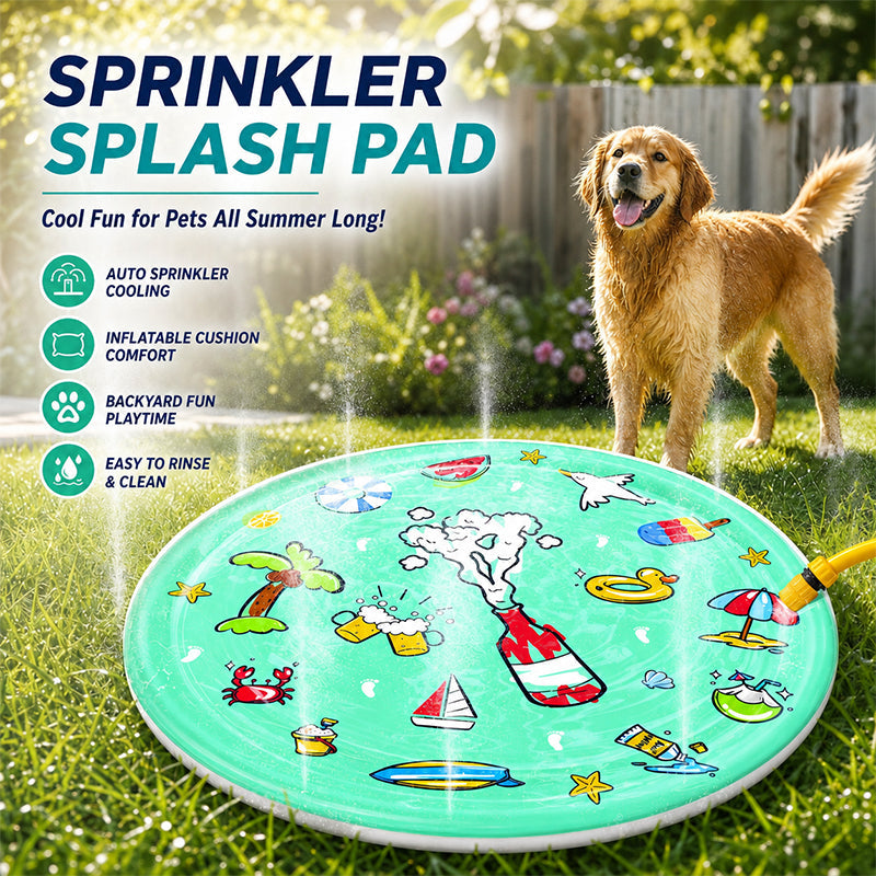 Pet Water Play Inflatable Toy Outdoor Lawn Dog Sprinkler Mat Cartoon Sprinkler Pad Pet Sprinkler Pool