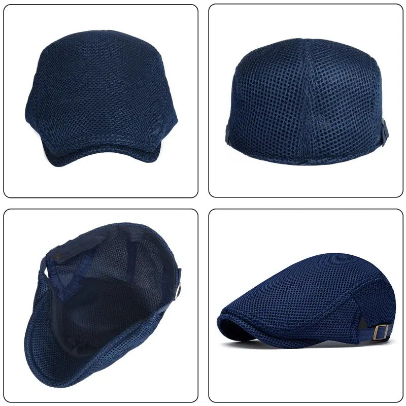Pustende flat cap til herre – Justerbar newsboy-lue for sommeren