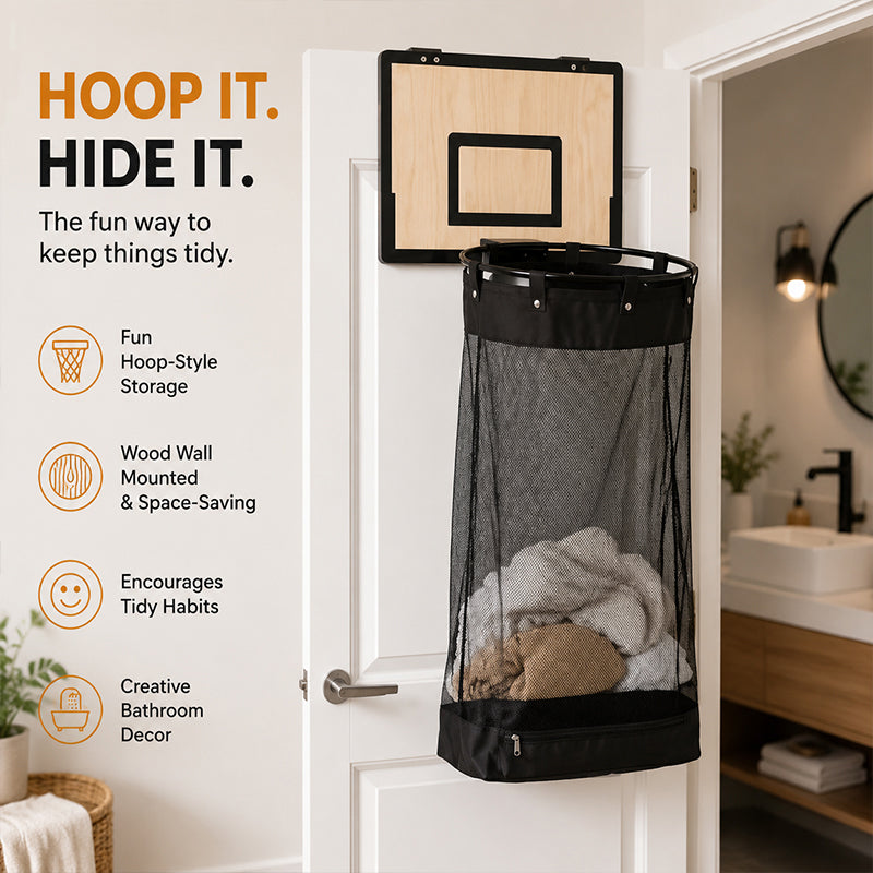 🔥LAST DAY 🔥 50% OFF - Wooden Wall-mounted Basketball Basket Hanging Door