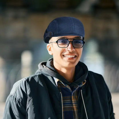 Pustende flat cap til herre – Justerbar newsboy-lue for sommeren