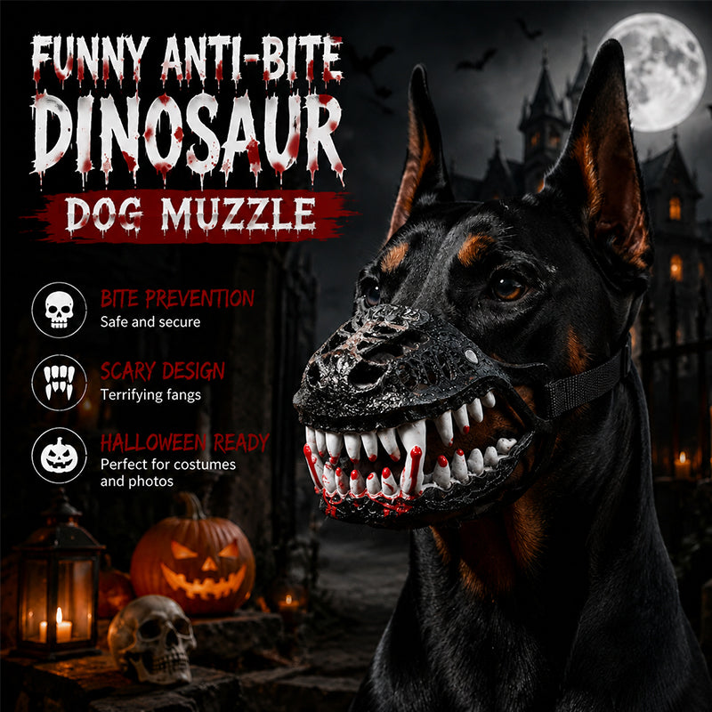 Funny Anti-Bite Dinosaur Dog Muzzle