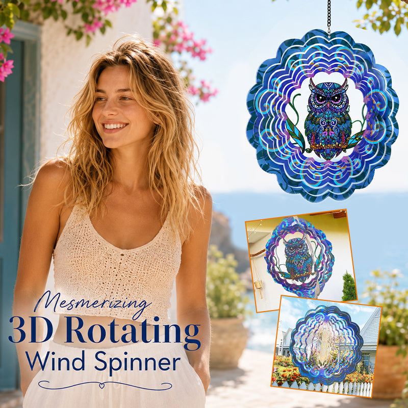 3D Rotating Wind Chime Mandala Wind Spinner Outdoor Garden Balcony Courtyard Creative Bird Stainless Steel Decorative Hanging