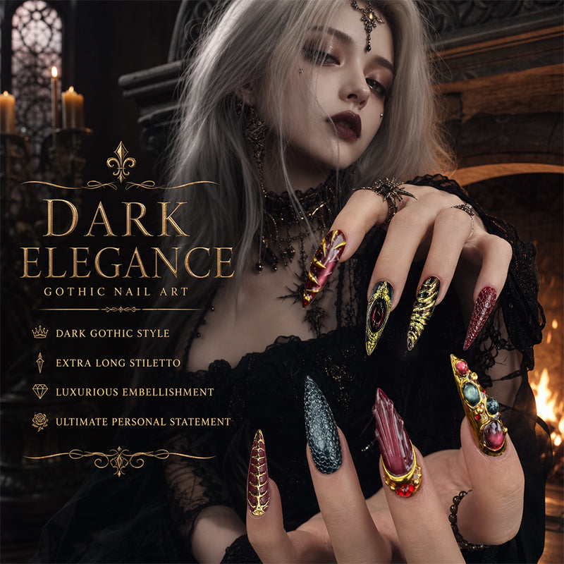 Gothic Inspired Press-On Nails Set