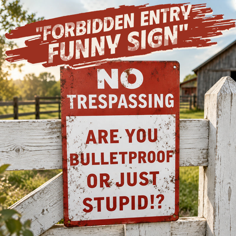 «Are You Bulletproof?» – Morsomt skilt med adgang forbudt