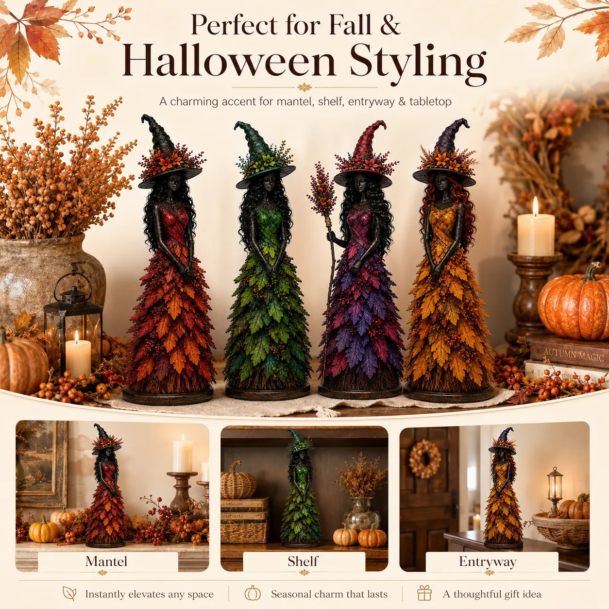 💥LAST DAY 49% OFF - 🧙 Enchanted Autumn Witch Figurine (📦Buy 3 Free Shipping)