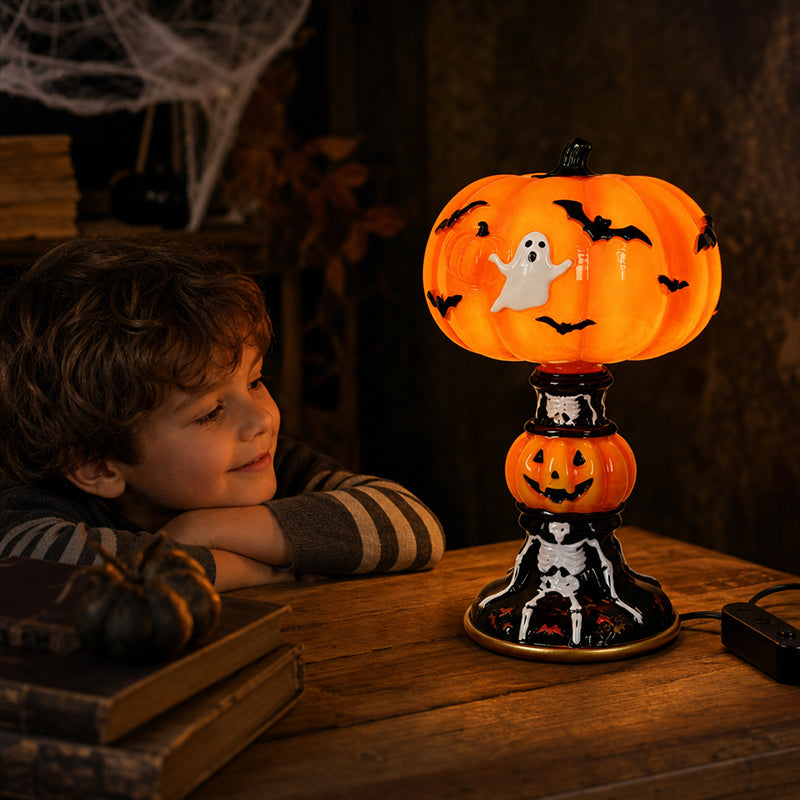 🎃 Lysande spök-, fladdermus- & pumpalampa för bord
