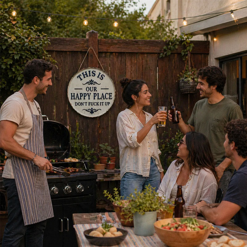 This Is Our Happy Place — Don’t Fuck It Up (Metal Sign)