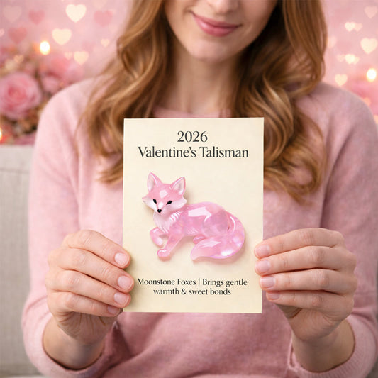 🦊 2026 Valentine’s Talisman – Moonstone Fox Charm A Symbol of Love, Warmth &amp; Gentle Bonds