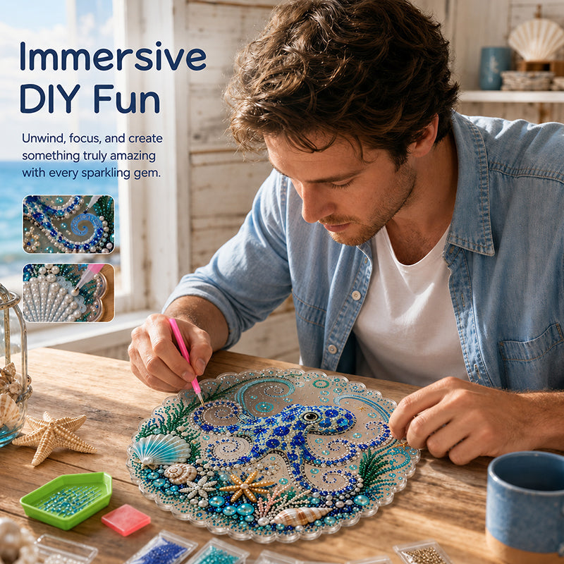 🌊✨ Ocean Theme Pearl Art DIY Kit – Relaxing DIY Craft to Create Stunning Coastal Artwork