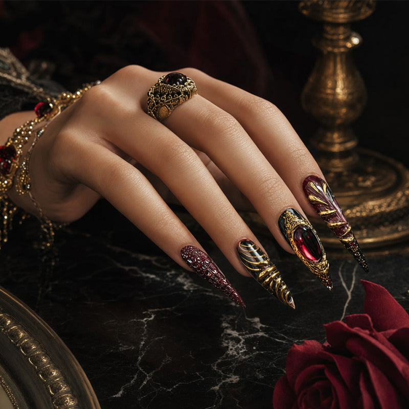 Gothic Inspired Press-On Nails Set
