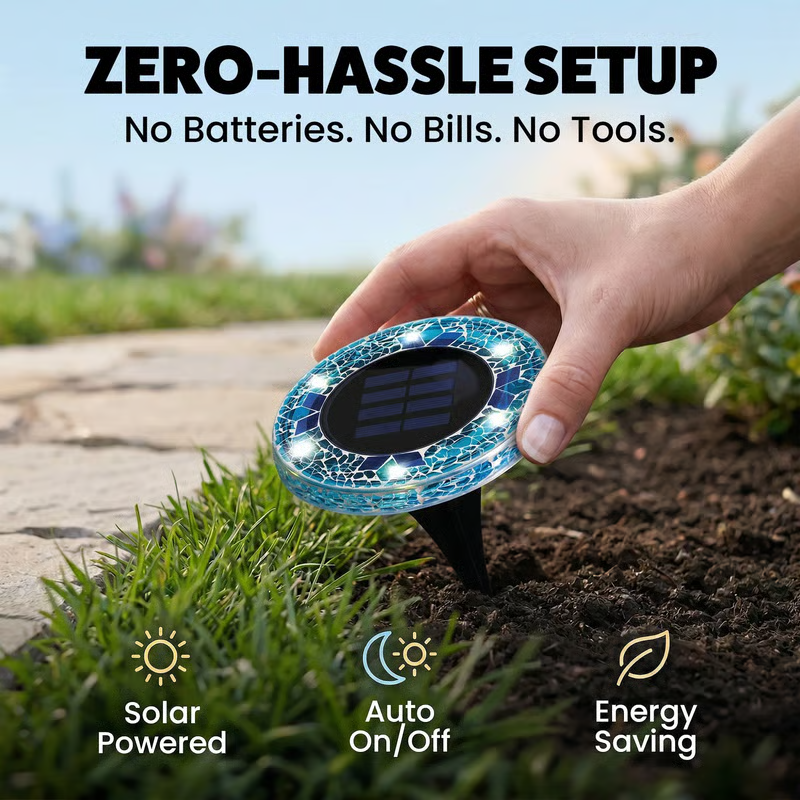 🌙 Solar Mosaic Disk Garden Lights