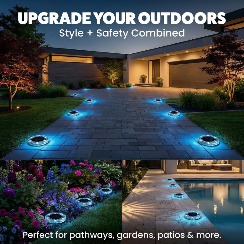 🌙 Solar Mosaic Disk Garden Lights
