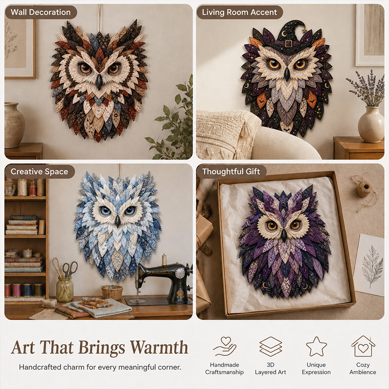 🦉 Patchwork Owl Wall Decor
