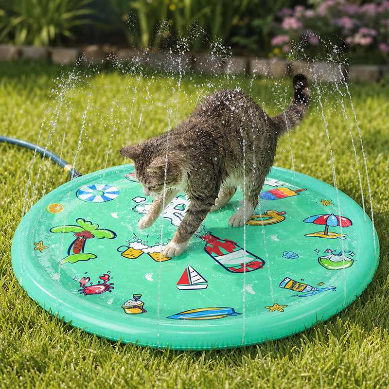 Pet Water Play Inflatable Toy Outdoor Lawn Dog Sprinkler Mat Cartoon Sprinkler Pad Pet Sprinkler Pool