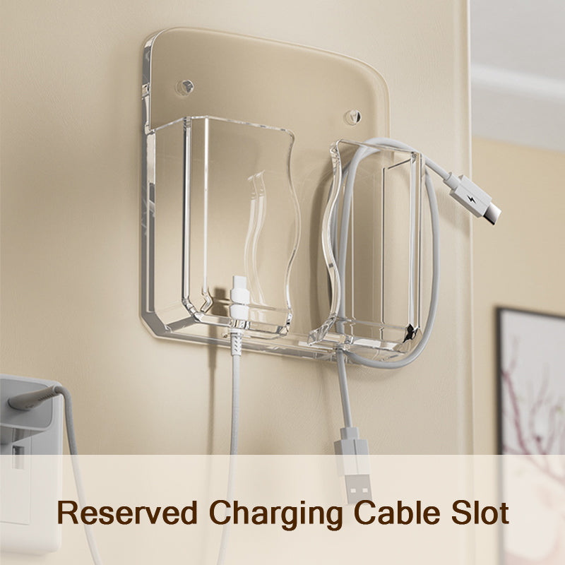 Wall-Mounted No Drill Phone &amp; Remote Control Storage Holder