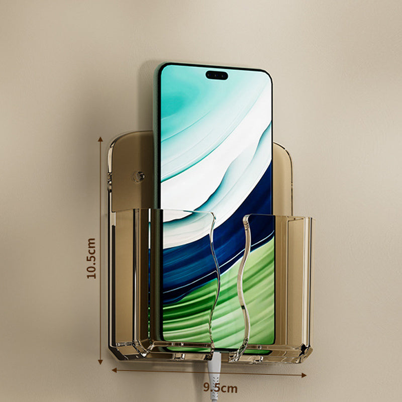 Wall-Mounted No Drill Phone &amp; Remote Control Storage Holder