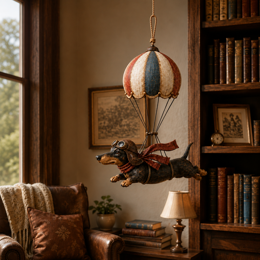 Vintage-inspirert dachshund i luftballong – dekorasjon