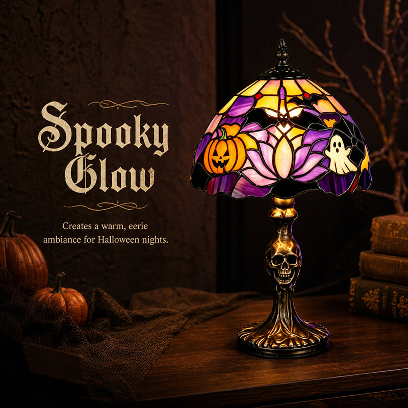 🎃 Lysande spök-, fladdermus- & pumpalampa för bord