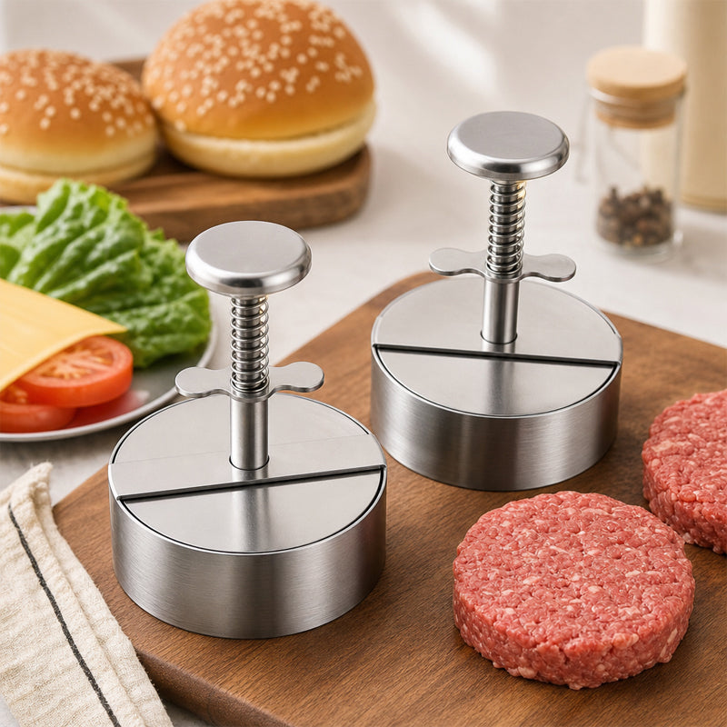 304 Stainless Steel Burger Press - Perfect Patties Every Time!