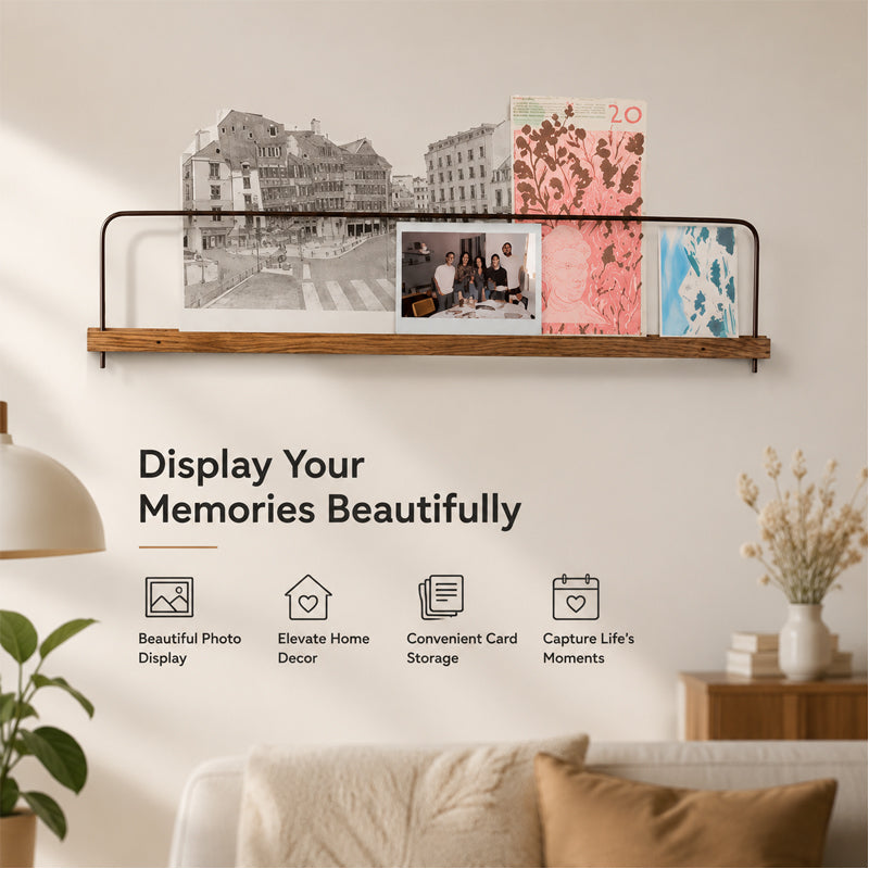 Minimalist Card Photo Display Shelf