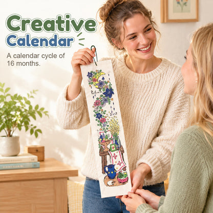 📅 2027 Håndillustrert, lang hengende kalender