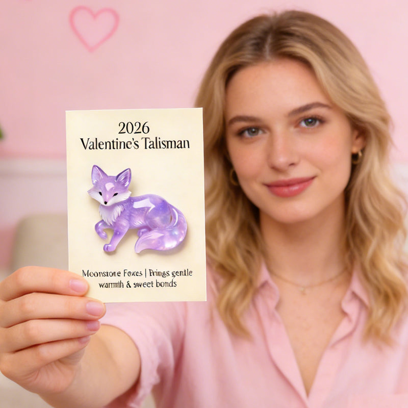 🦊 2026 Valentine’s Talisman – Moonstone Fox Charm A Symbol of Love, Warmth &amp; Gentle Bonds