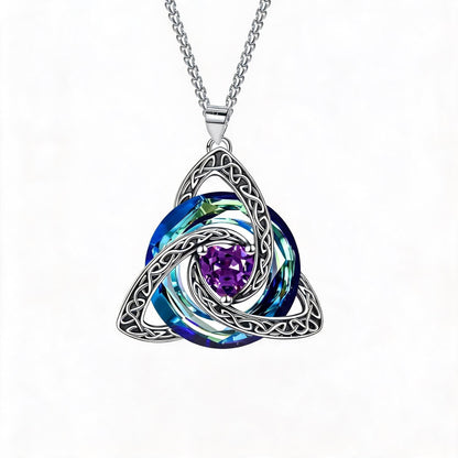 ✨Keltisk triquetra-halskjede med fødselsstein – et meningsfullt symbol på kjærlighet og samhold ❤️