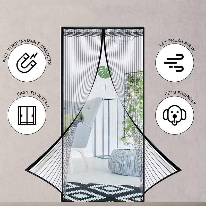 Magnetisk Dörrgardin med Myggnät – Skydd mot Myggor och Insekter