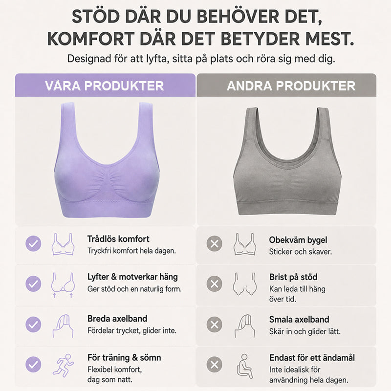 Sport-bh i linne-stil med ett lager