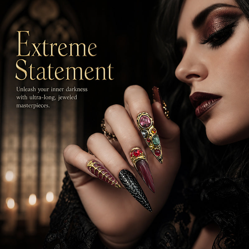 Gothic Inspired Press-On Nails Set