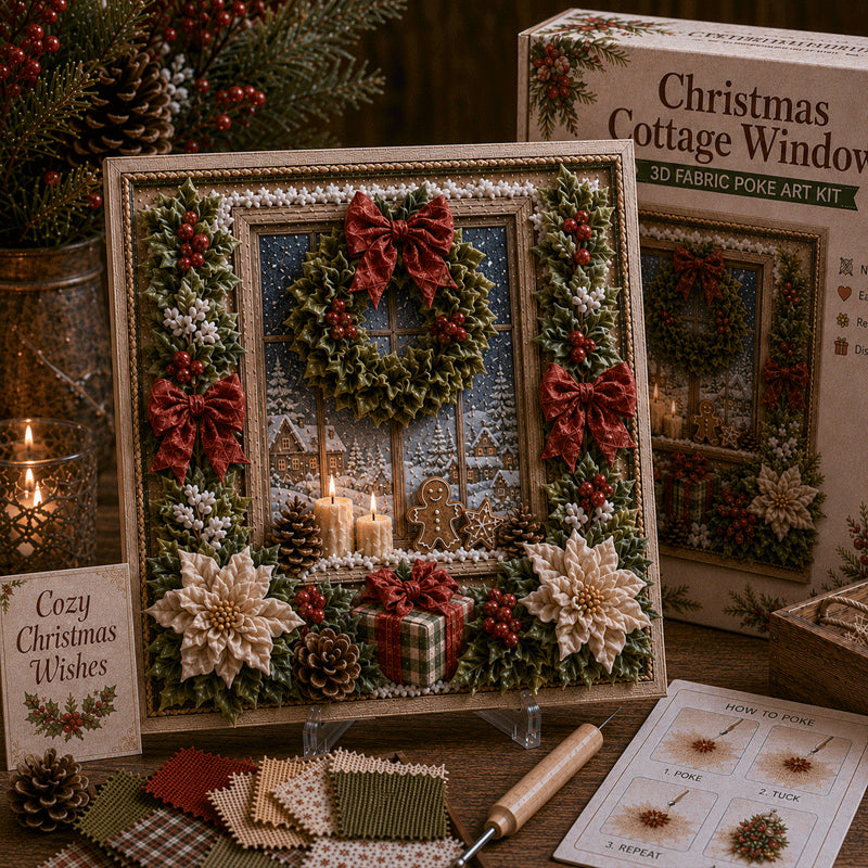 🎁 3D Christmas Fabric Poke Art Kit