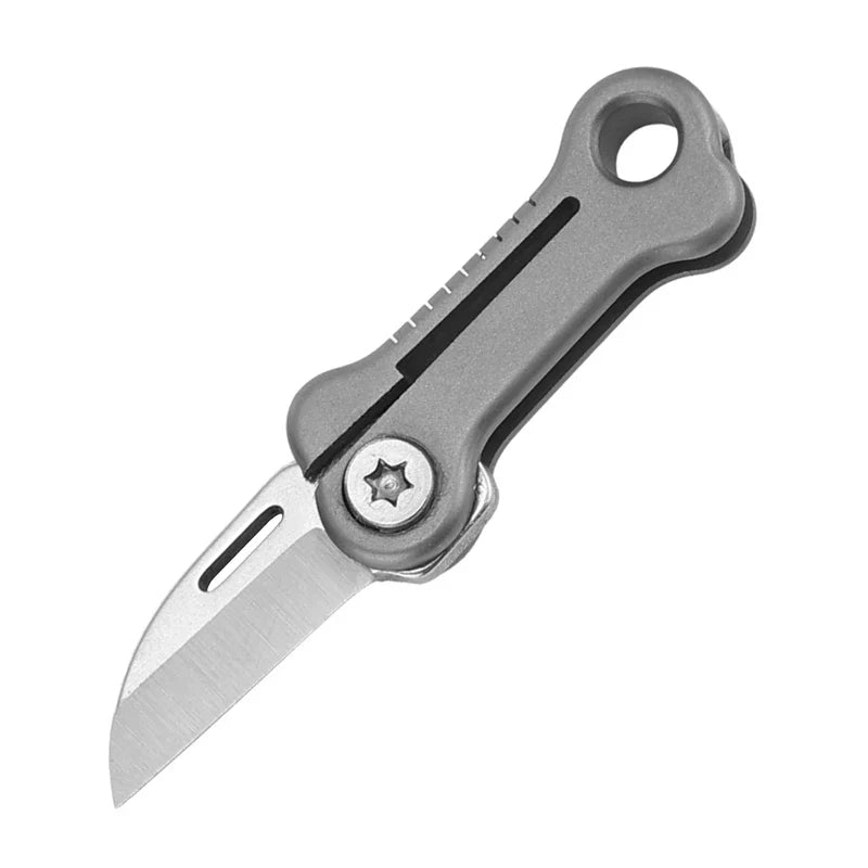 Mini EDC folding knife in bone shape with titanium alloy handle
