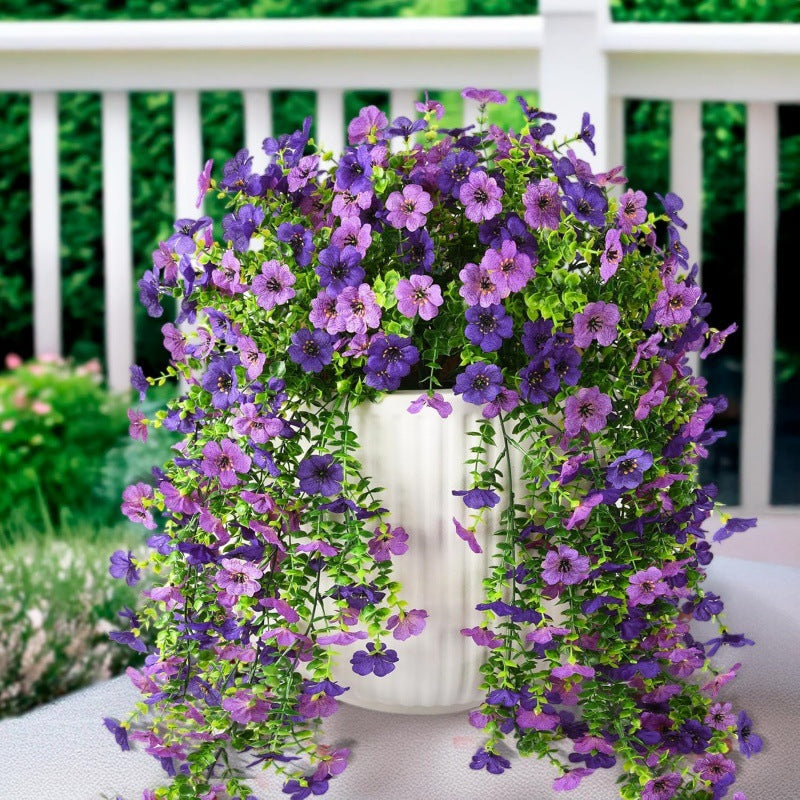 UV-Resistant Cascading Daisy & Eucalyptus Artificial Flowers for Outdoor Use