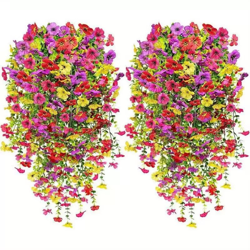 UV-Resistant Cascading Daisy & Eucalyptus Artificial Flowers for Outdoor Use